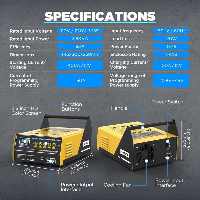 Carregador Baterias + Establizador Corrente + Boster de Arranque