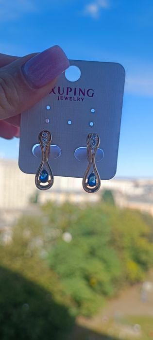 Сережки медичне золото ювелірна біжутерія