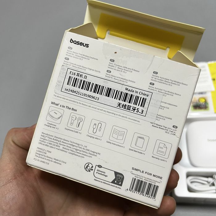 Навушники бездротові BASEUS Bowie E16 TWS White нові NEW