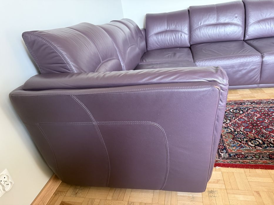 Narożnik skórzany kolor śliwka