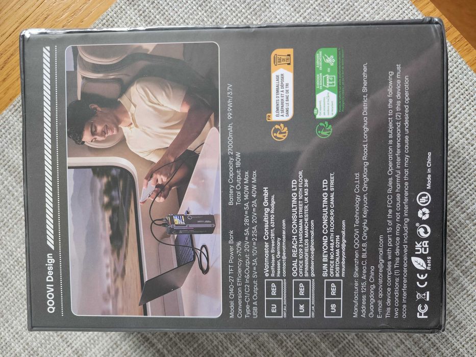 повербанк QOOVI 27000mAh 99Wh Power Bank PD 140W NEON