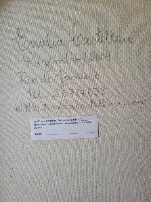 Emília Castellan - Nú masculino - óleo sobre tela 90cm x 40cm