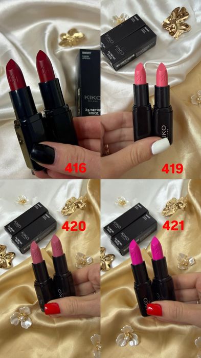 Помада Smart fusion lipstick kiko milano кремова помада кіко мілано 401 404 405 407 408 409 412 415 416 422 432 458 460 461