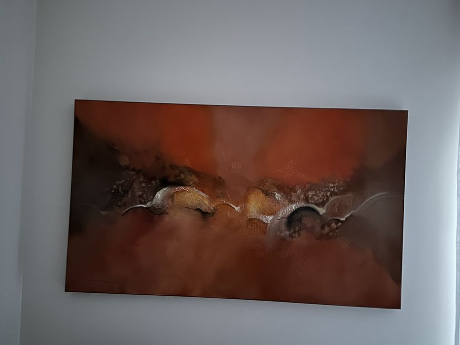 Quadro laranja assinado