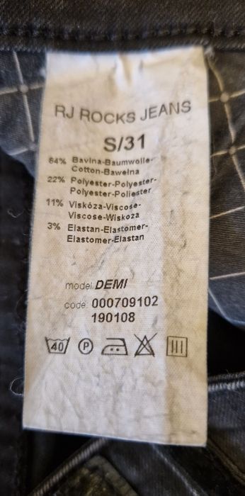 Oryginalne Spodnie czarne Rocks Jeana Demi rozm.S