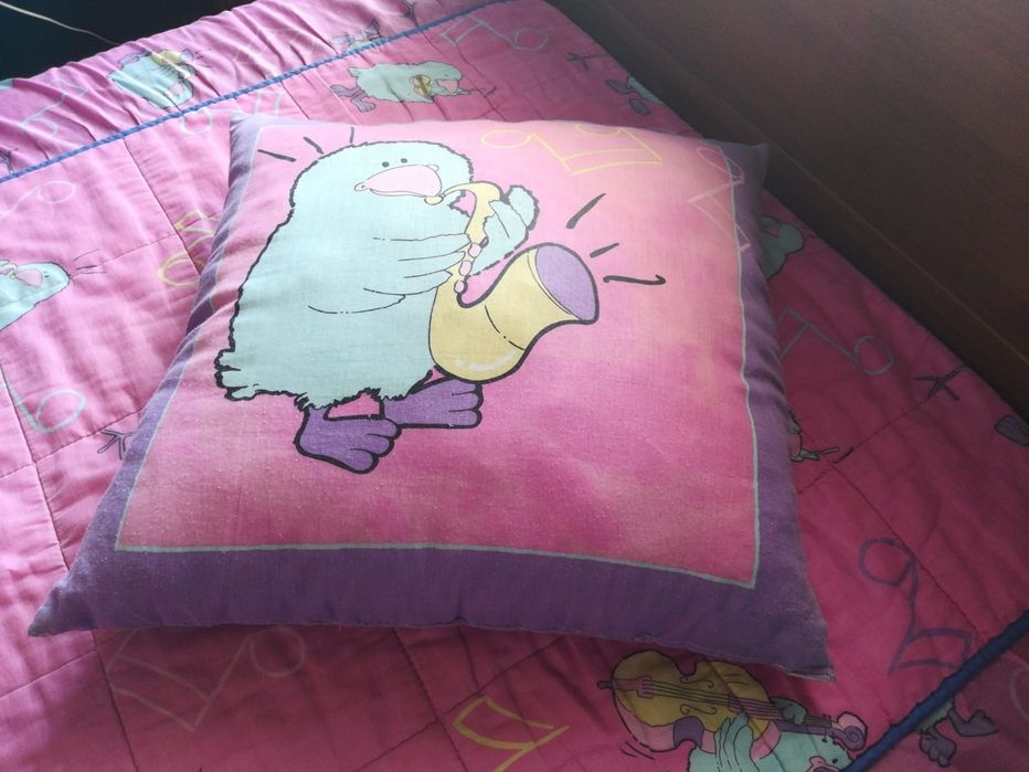 Colcha coberta cama solteiro c/ uma fronha almofada decoração juvenil