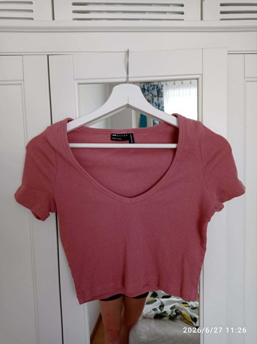 Bawełniany prążkowany crop top clean girl minimalist basic ribbed tank top Asos Design M