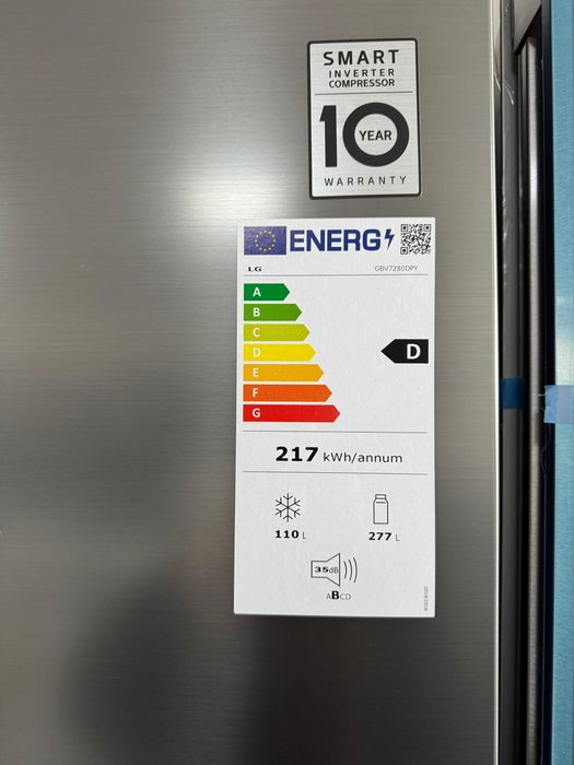 OUTLET Lodówka LG GBV7280DPY Pełny No Frost 203cm inox - Gwarancja -