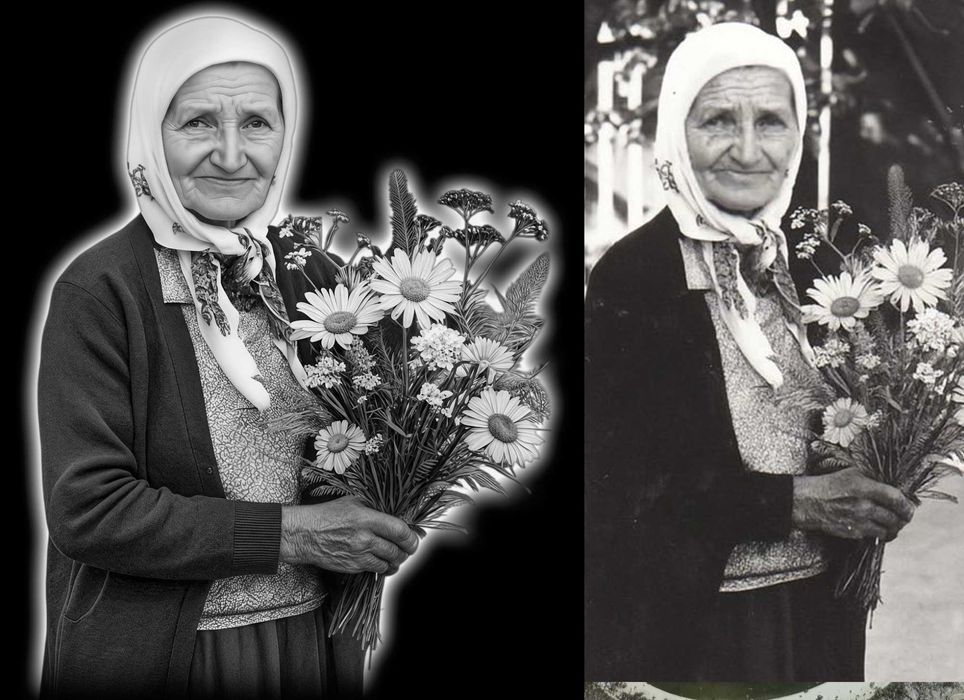 Ретуш фото на памятник Ретуш фото на скло в кольорі