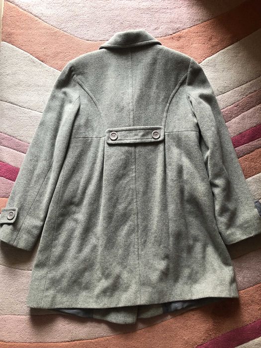Wełniany, elegancki, szary płaszcz Martex M/L
