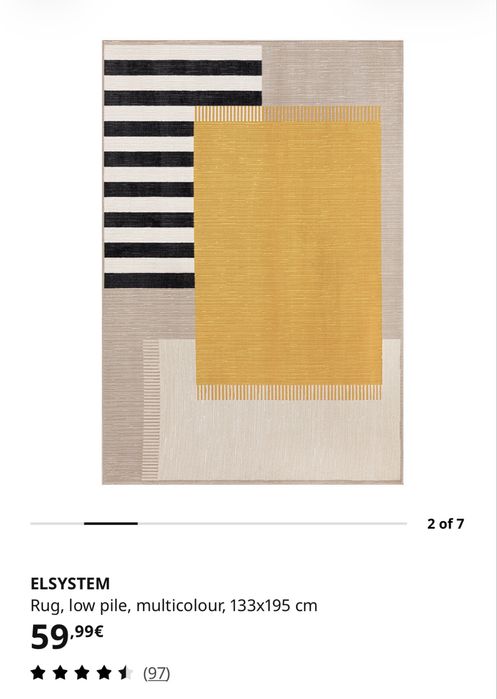 Tapete IKEA ELSYSTEM, tamanho 133 x 195 cm.