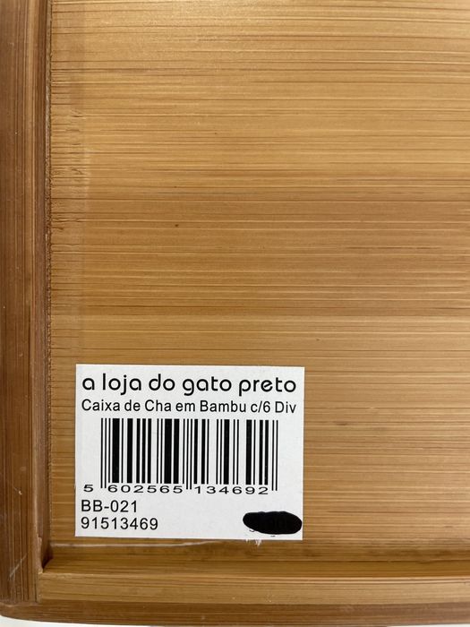 Caixa de chá bambu 6 divisórias Gato Preto
