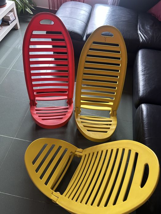 Cadeiras plastico para a praia