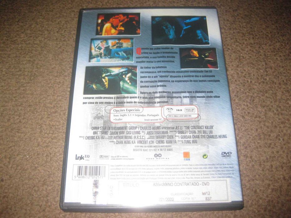 DVD "Assassino Contratado" com Jet Li
