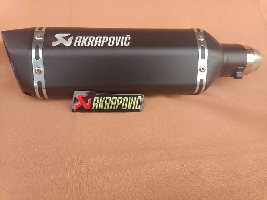 Глушитель Прямоток Акропович чорний 37 см