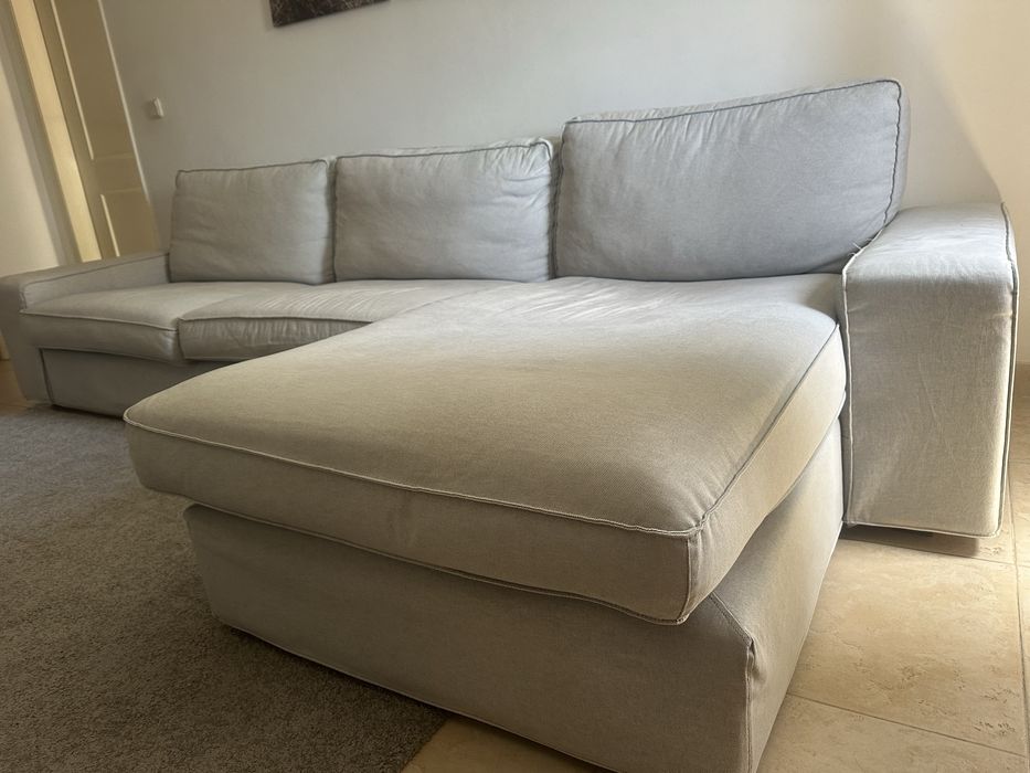 Sofa chaise longue cinzento