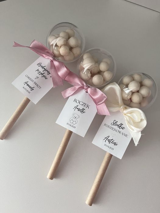 Lizaki Grzechotki na podziękowania dla gości chrzest komunia ślub