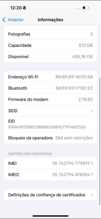 iPhone 15 Pro 512GB – Titânio Natural – Desbloqueado – 90% bateria