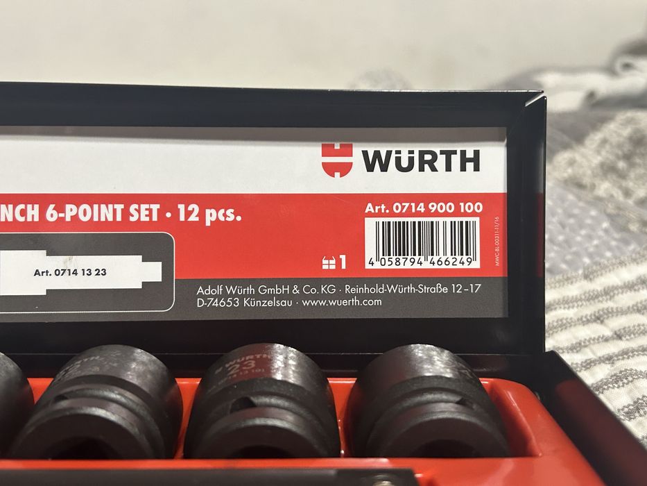 Wurth  Zestaw kluczy nasadowych udarowych 1/2" Nowe !!!