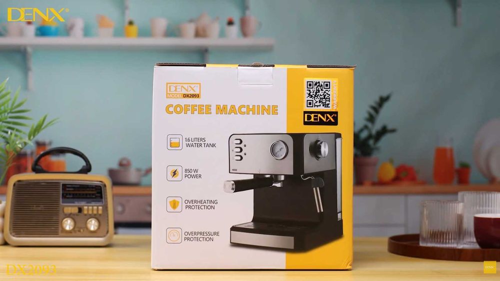Кофемашина электрическая многофункциональная DENX DX2093 1.6л 850Вт Черная Новая