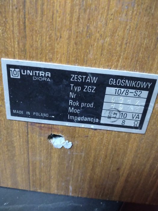 Obudowa kolumna Unitra bez głośników