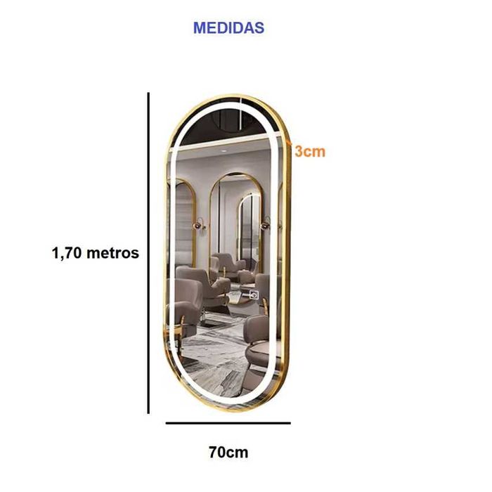 Espelhos em Dourado Com Luz (Novos/Fazemos Entregas)