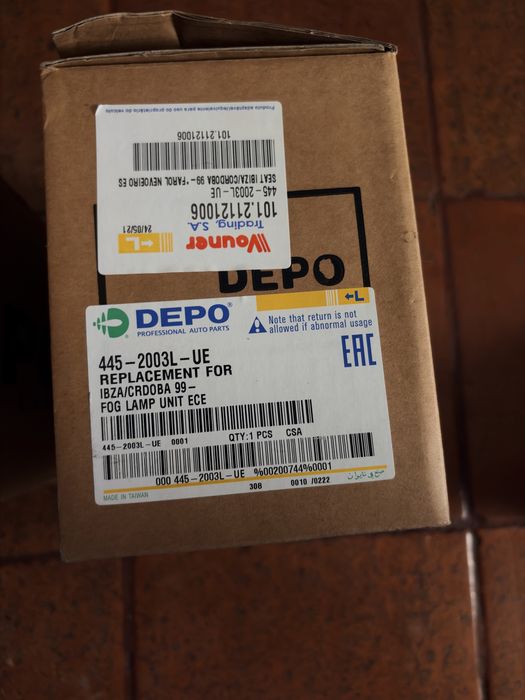 Farolim traseiro esquerdo SEAT Ibiza, Farol nevoeiro esquerdo SEAT Ibiza