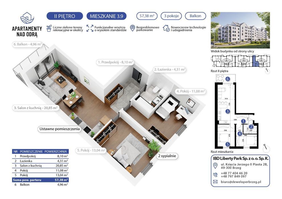 Mieszkania o powierzchni 56,81 m2 (GOTOWE)
