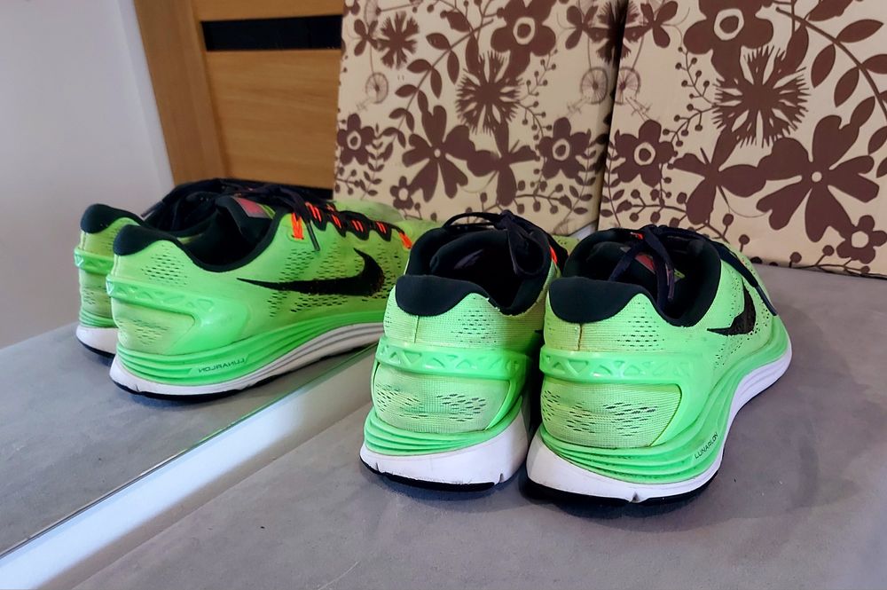 Buty sportowe Nike roz 44 Lunarglide 5 zielone męskie modne