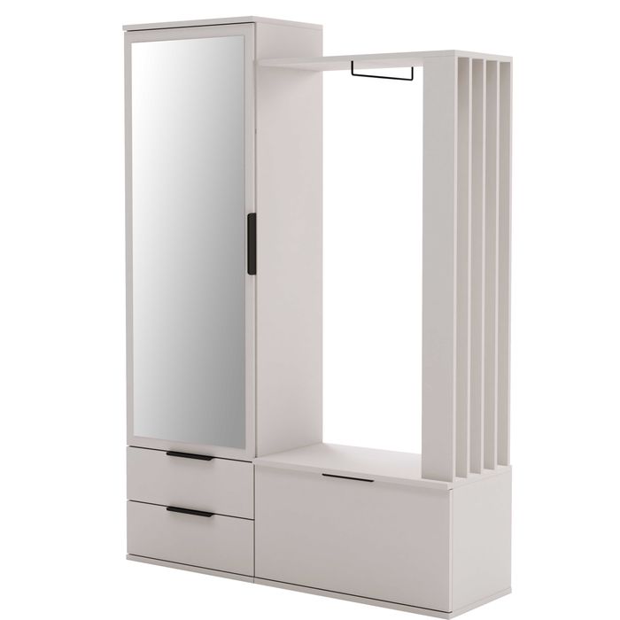 wieszaki,lustro,beż piaskowy-Garderoba Faro 200x140x43 Darmowa dostawa