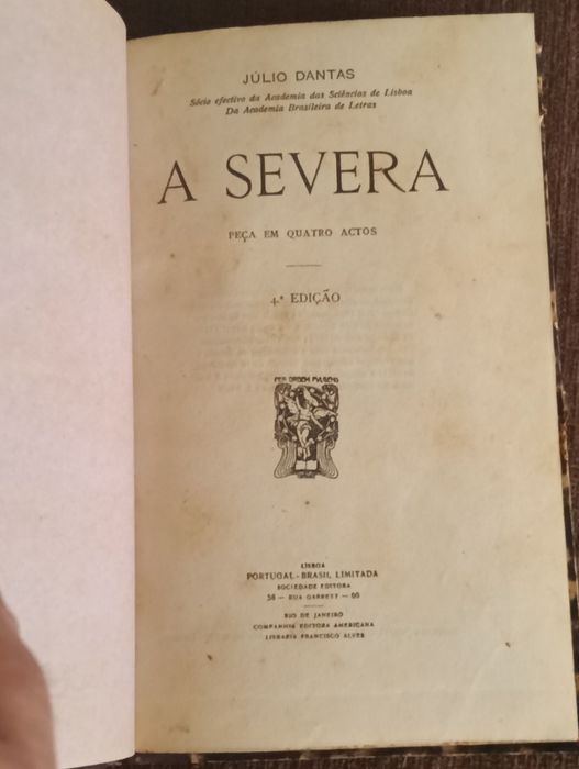 Livro A Severa de Júlio Dantas