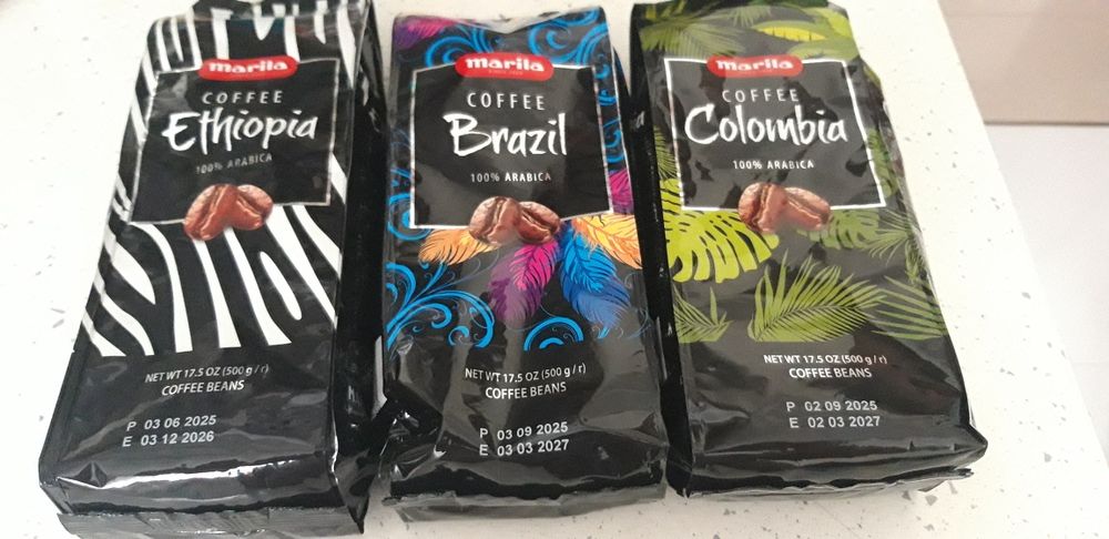 Wyprzedaż! Kawa ziarnista do ekspresu Marila zestaw 3*0,5 kg tanio!