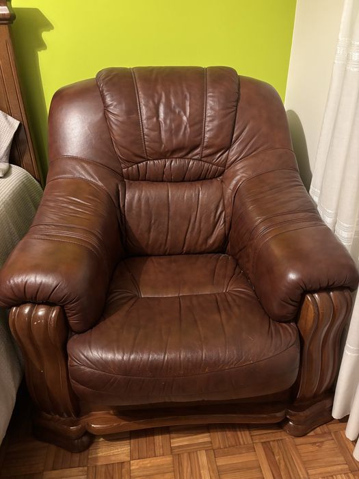 Conjunto 3 Sofas em Pele