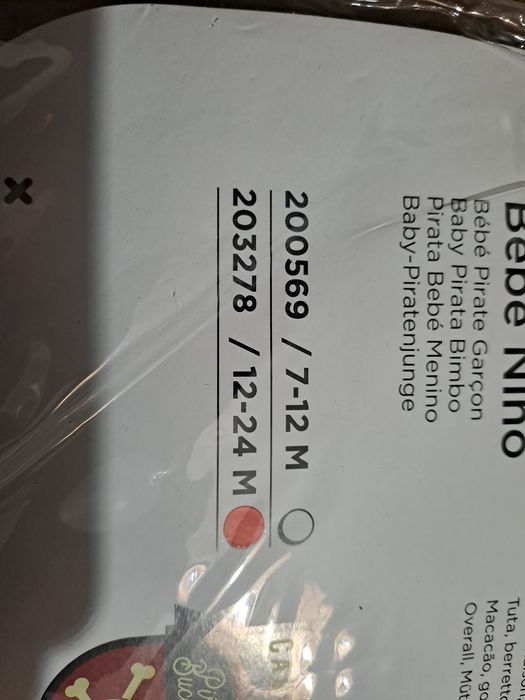 Fato carnaval para bebé-Pirata