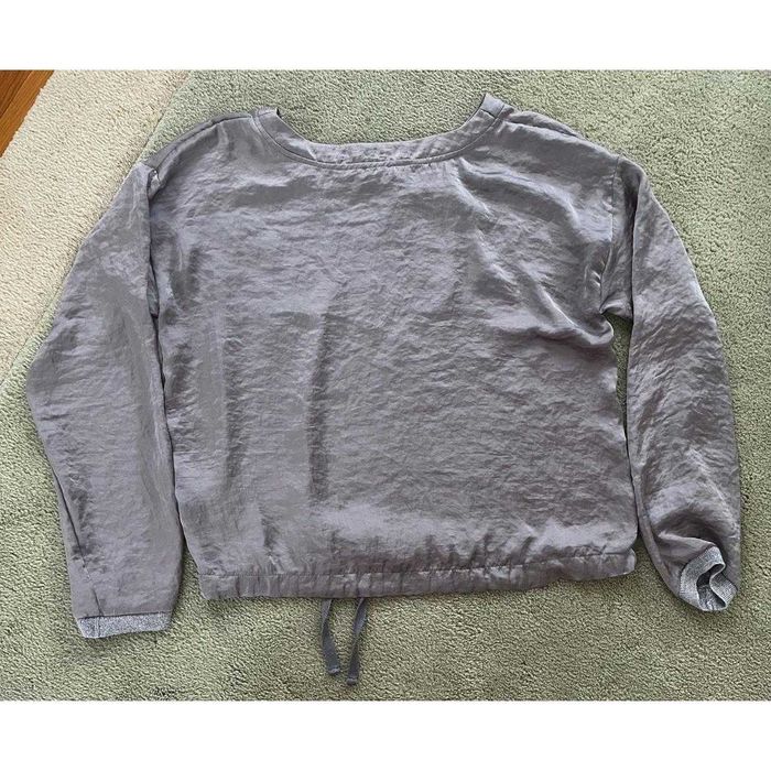 Zara szara silver bluzka na dole wiązana s