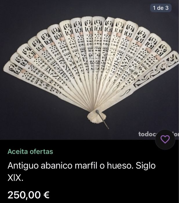 Leque chines em osso