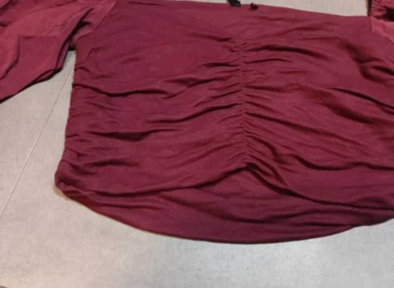 Crop top damski burgundowy