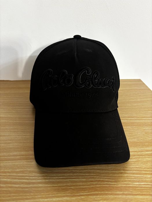 Carlo Colucci Milano 1978 Black Logo Cap One Size czarna czapka z siatką