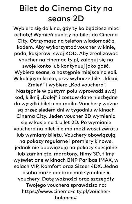 Voucher do kina Cinema City