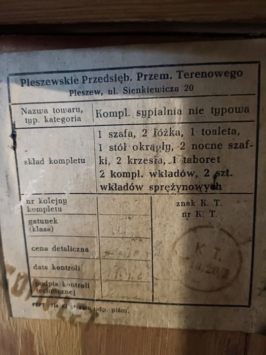 Zabytkowa Toaletka 1964r do renowacji.