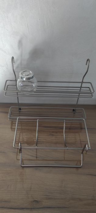 Підвісна полиця для спецій і паперових рушників на рейлінг