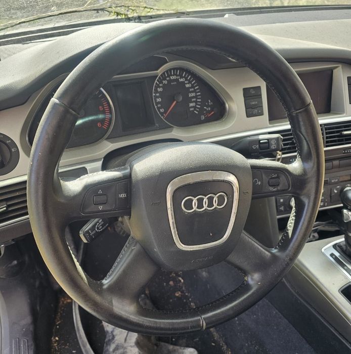 Kierownica czteroramienna skórzanna skóra  multifunckcja Audi A6 C6 Eu Oryginał