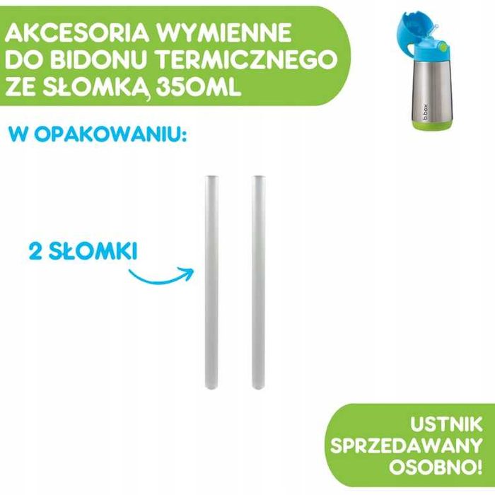 Bbox Wymienne Słomki Do Bidonu Termicznego 350ml 2 Sztuki Zapas *NOWE*