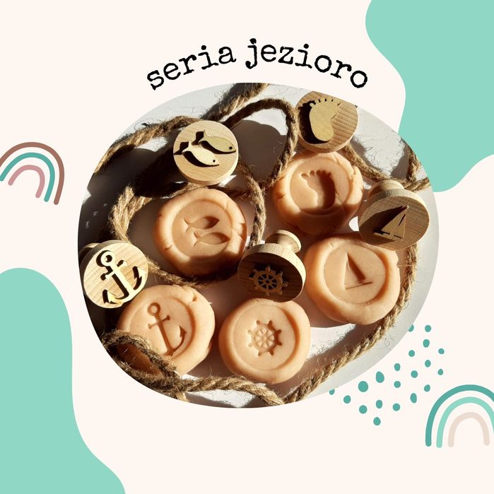 Naturalna ciastolina drewniane stempelki