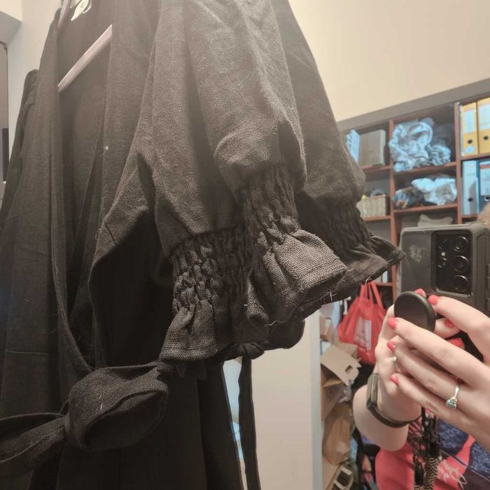 Czarna Sukienka YAS z Falbaną. Nowa Bez Metki. XL