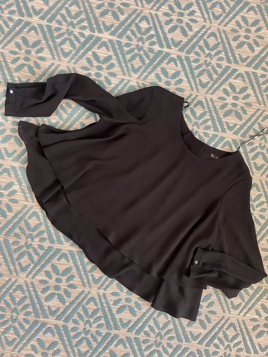 Koszula zara falbanki czarna zwiewna M