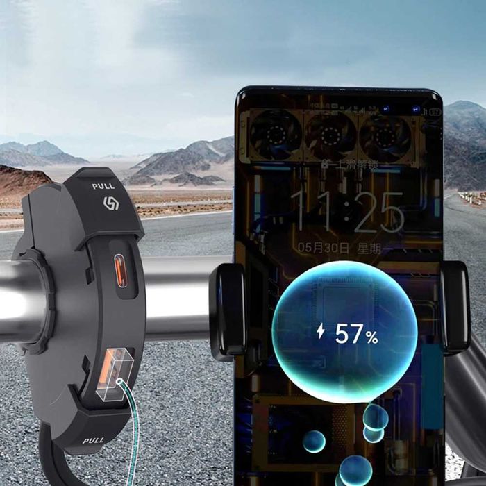 Carregador USB Duplo para Moto 30W USB-C + 18W USB-A