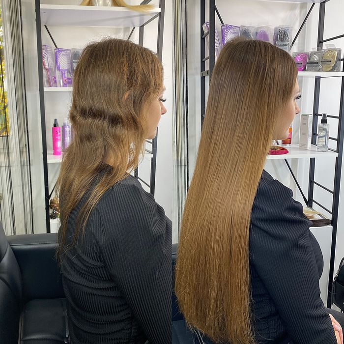 Нарощування натурального волосся, корекція, загущення, зняття