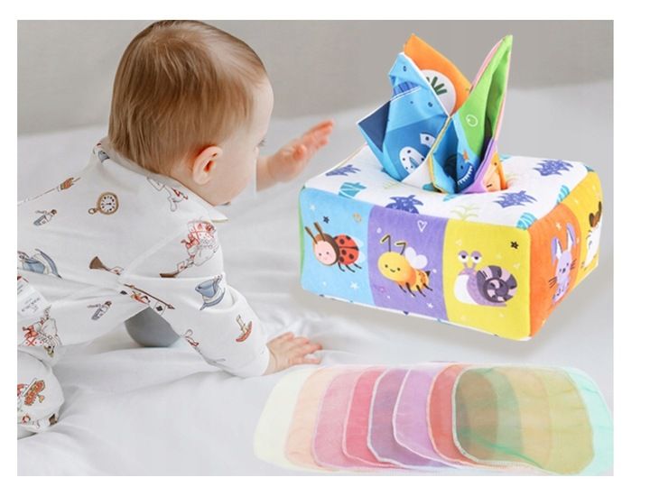 Sorter Pudełko Z Chusteczkami Pluszowe Sensoryczne Montessori Zwierząt