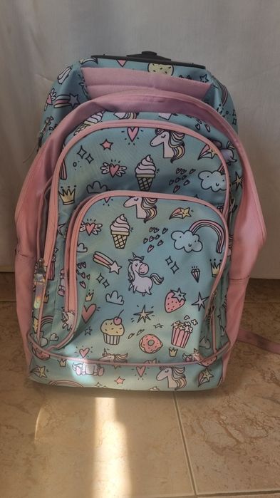 Mochila escolar com trolley